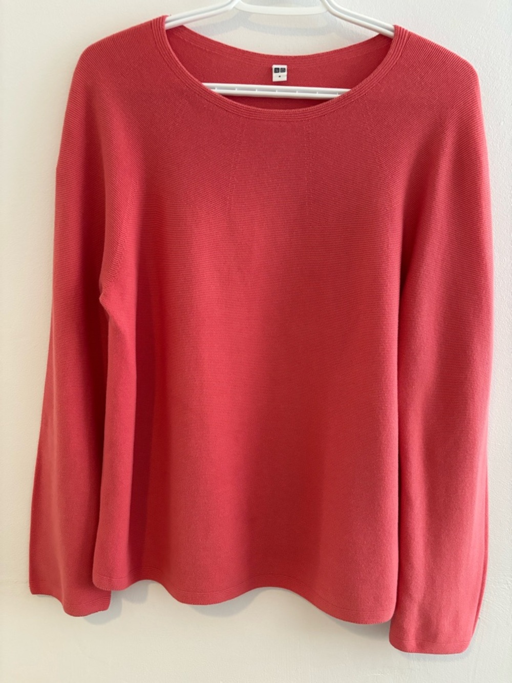 Uniqlo Cotton 3D Seamless Crewneck Top in Coral